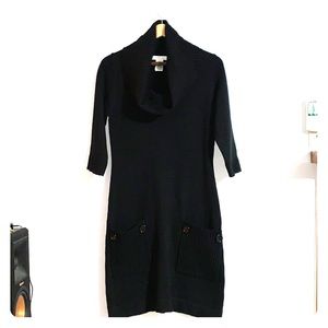 London Times Black Knit Sweater Dress